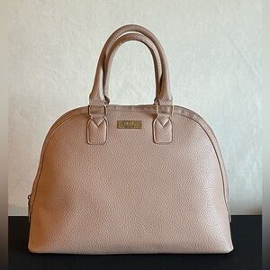 BCBG pebbled leather satchel handbag, Taupe